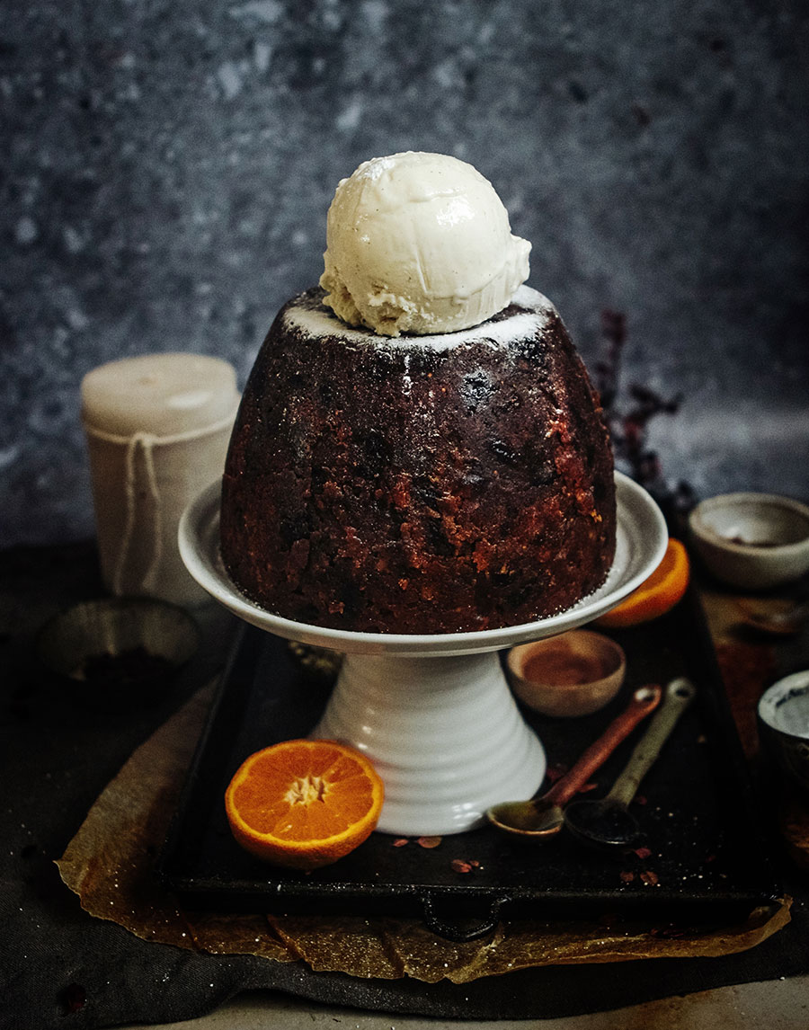 Spiced Orange Vegan Christmas Pudding