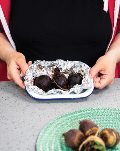 Step 1 - baked beetroot in foil