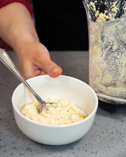 Step 4 - ricotta filling with creamy, slightly lumpy texture