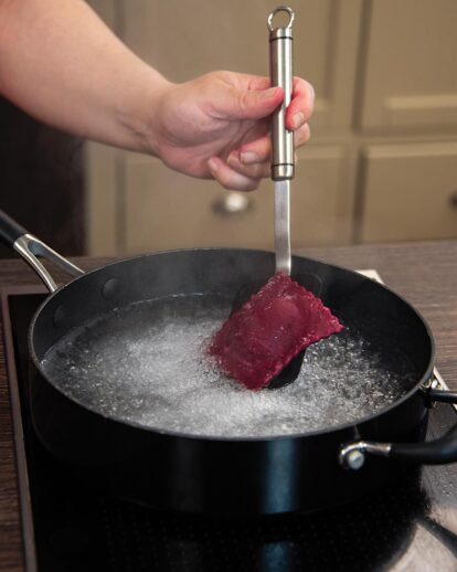 Step 9 - adding the pasta to simmering water