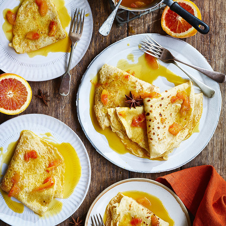 Vegan Sticky Orange Crêpes