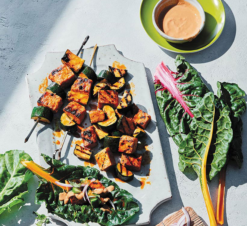 Grilled Tempeh Satay Wraps