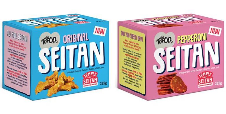 Launching in May, The Original Seitan will be available to purchase in Tesco and Waitrose and the Seitan Pepperoni in Waitrose. Photo © The Tofoo Co