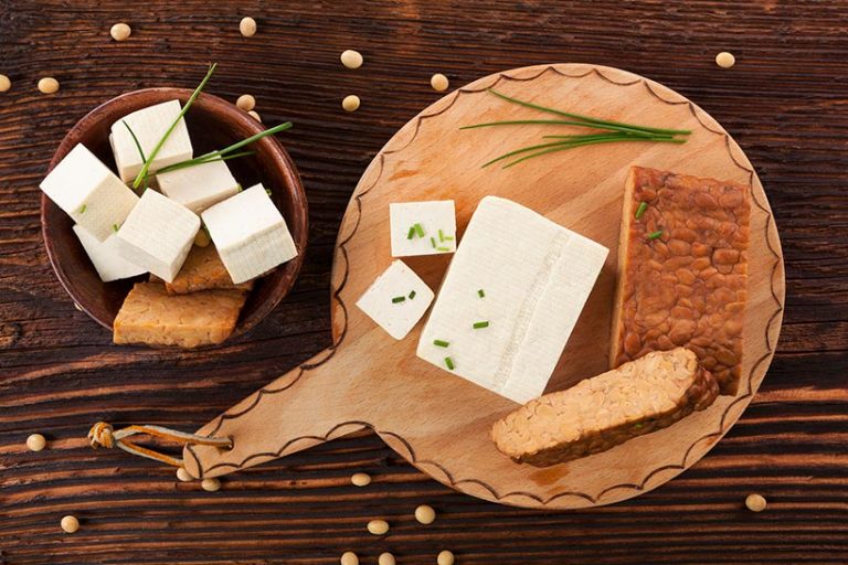 While tempeh and tofu are both made from soyabeans, they are quite different in taste and texture. Image credit: eskymaks via Getty Images