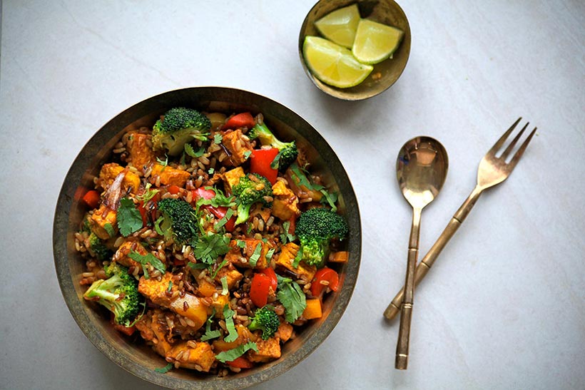 Vegan Turmeric Tofu & Wild Rice Recipe