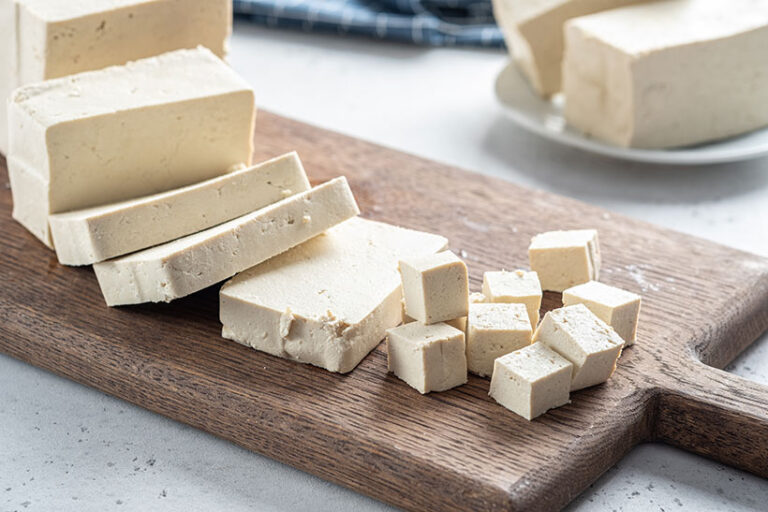 Calcium-set tofu is one of the richest plant-based sources of calcium. Just a quarter of a block provides about a third of the daily calcium target set for adults in the UK. Photo © azurita via Adobe Stock