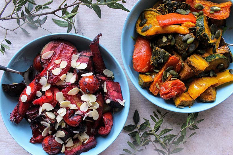 Turmeric & Beetroot Glazed Roasted Veggies