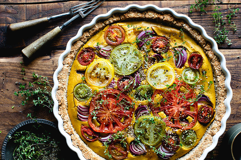 Tumeric, Tomato and Red Onion Quiche