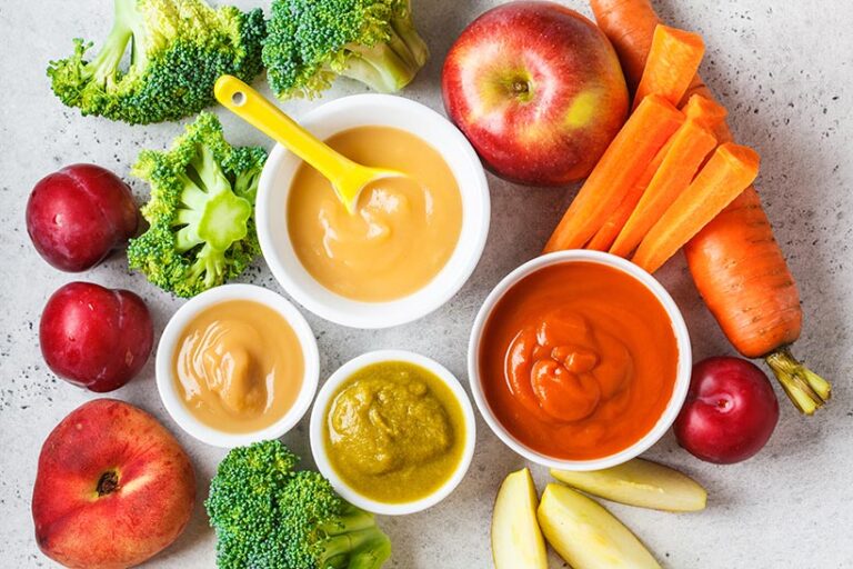 Fruit and vegetable purées can be handy for feeding babies, but there's a lot more involved in providing adequate nutrition. Photo © vaaseenaa via Adobe Stock