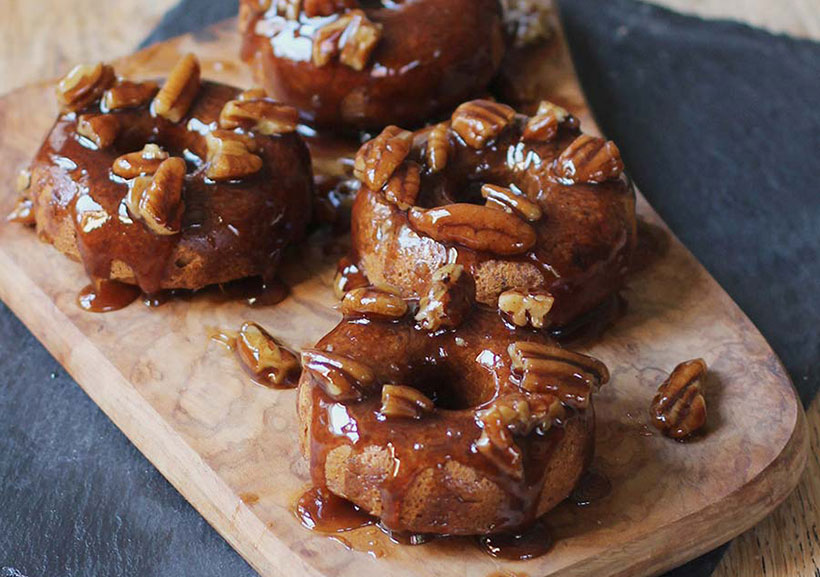 Vegan banana bread doughnuts