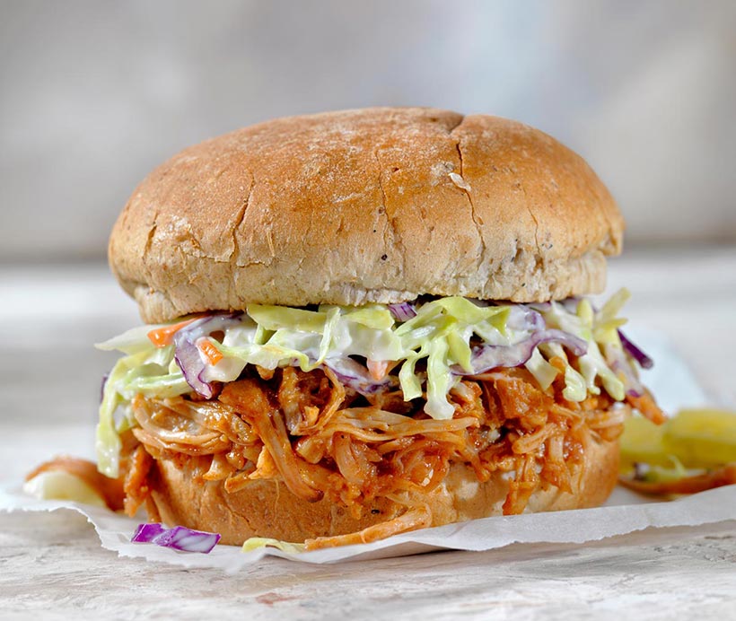 Vegan Pulled Jackfruit Burger with Barbecue Sauce - quick vegan meals