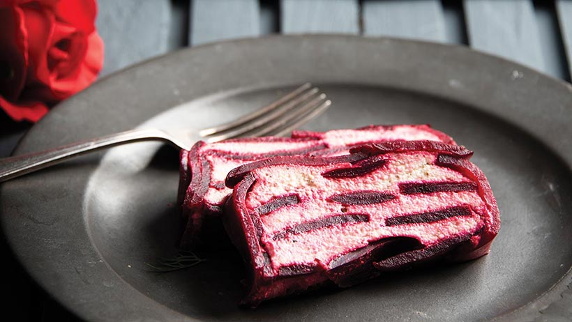 Vegan Beetroot and Thyme Cream Cheese Terrine 