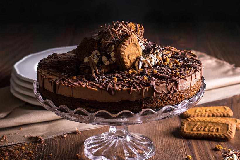 Vegan Biscoff Chocolate Cheesecake