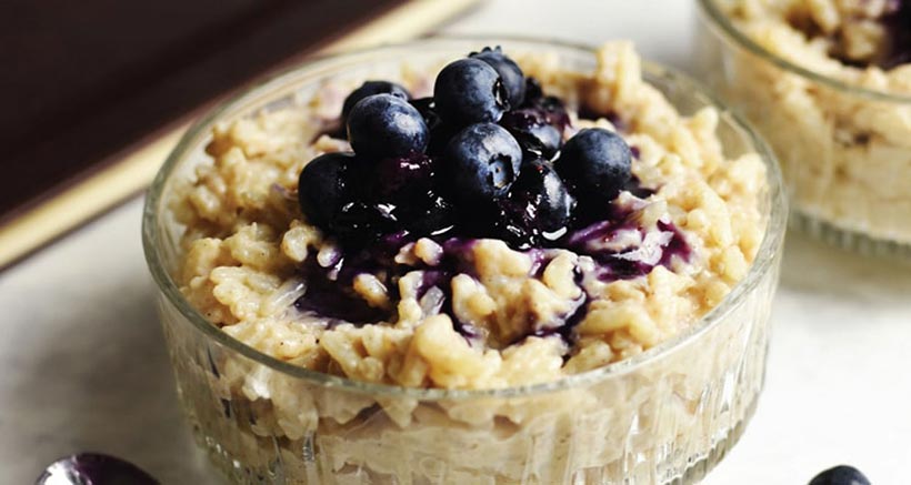 Vegan Blueberry & Coconut Slow Cooker Rice Pudding