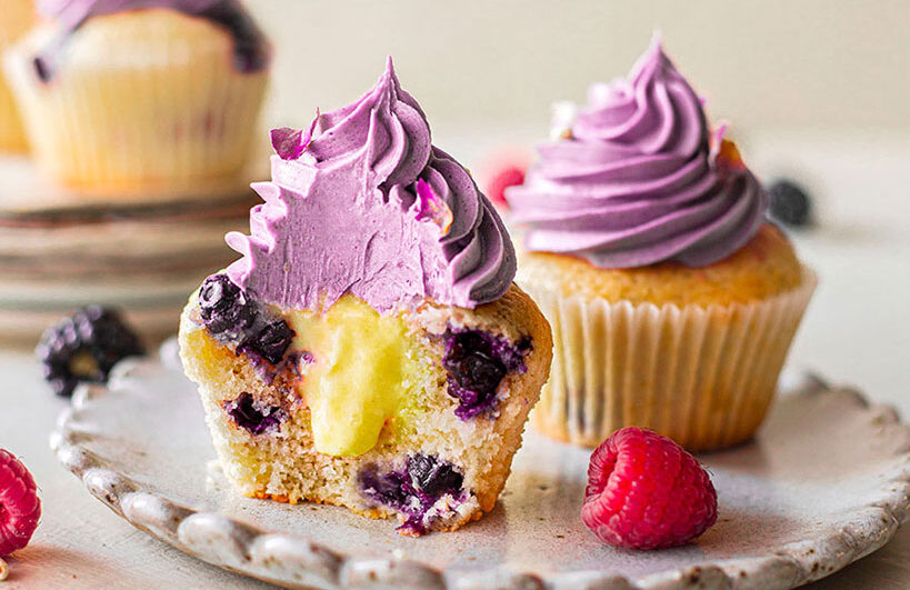 Blueberry Lemon Vegan Cupcakes