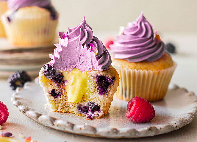 Vegan lemon blueberry cupcakes