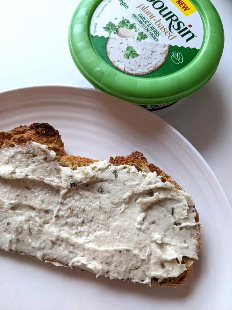 Vegan Boursin cheese on toast 