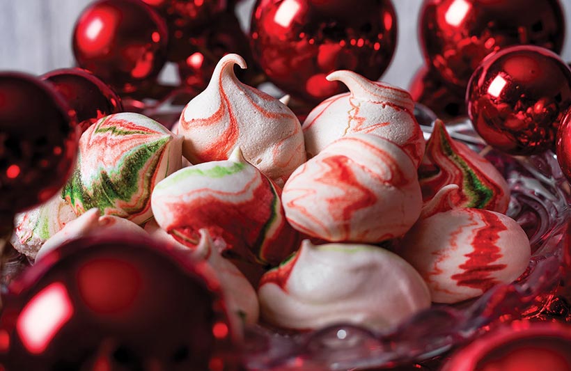 Candy Cane Meringue Kisses 