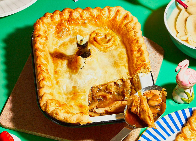 Vegan Chicken & Mushroom Pie with Leeks