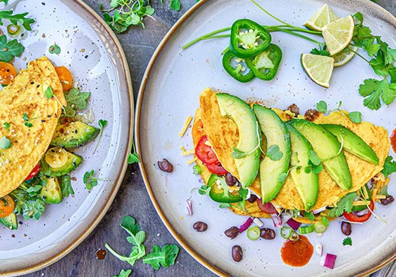 Vegan chickpea omelette - healthy vegan lunch recipes