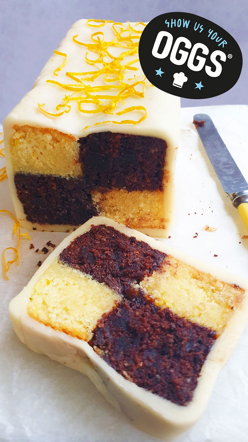 Chocolate Orange Battenberg Cake