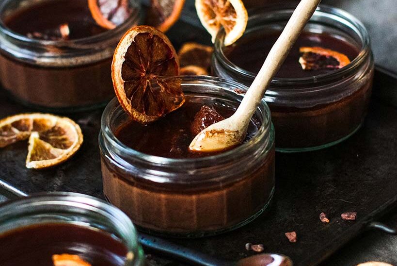 Chocolate Orange Ganache Pots - healthy vegan desserts