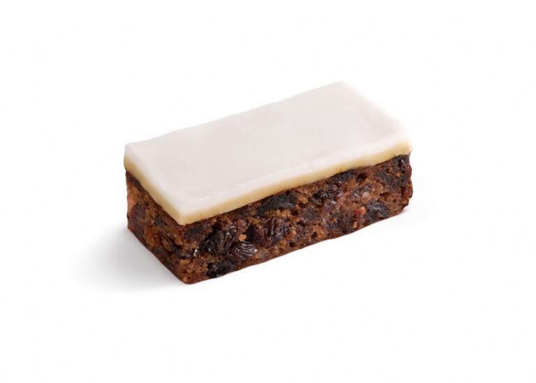 Tuck into the gooey and sweet new vegan Christmas Cake Slice at Costa Coffee. Image © Costa Coffee