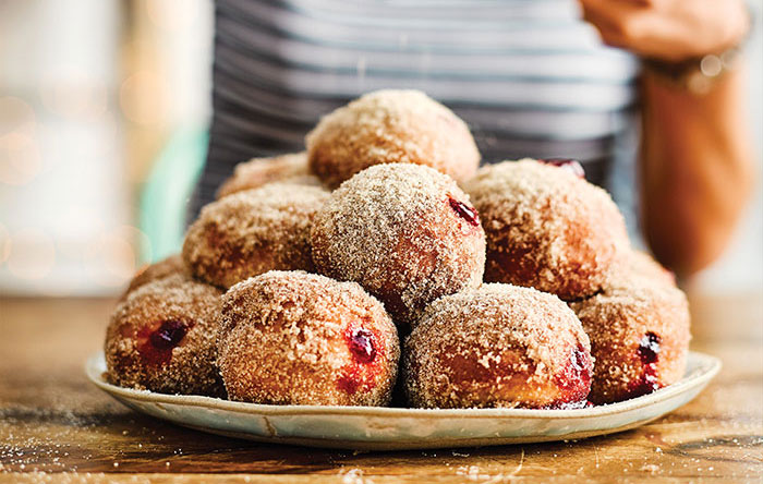 Vegan jam doughnuts