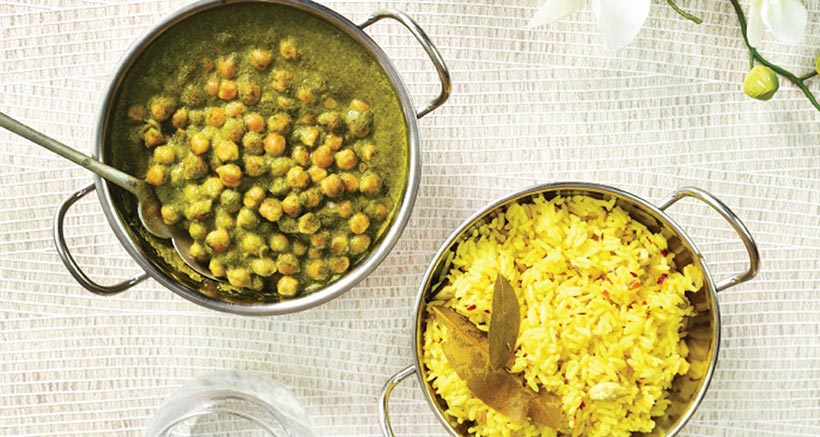 Creamy Vegan Coconut, Kale, Spinach and Chickpea Curry