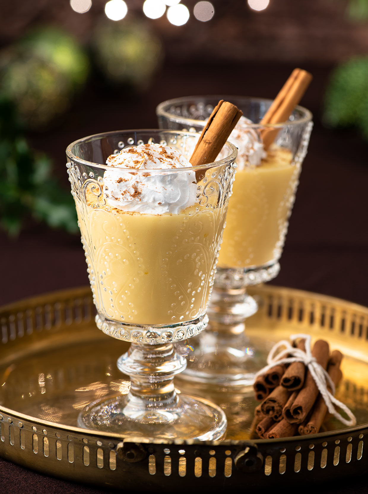 This creamy spiced vegan eggnog tastes just like the classic drink, but is completely egg-free