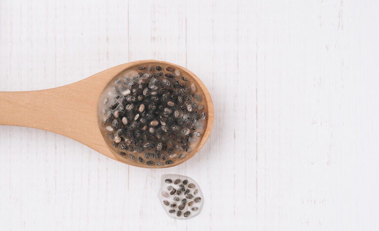 A 'chia egg', made with chia seeds soaked in water, is an ideal egg-replacement in baking. Photo © fascinadora via Adobe Stock