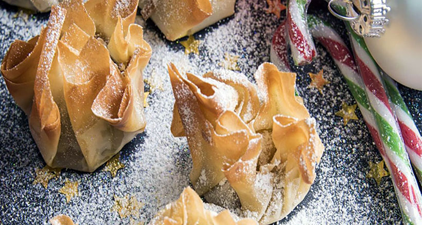 Vegan Filo Mince Pie Parcels