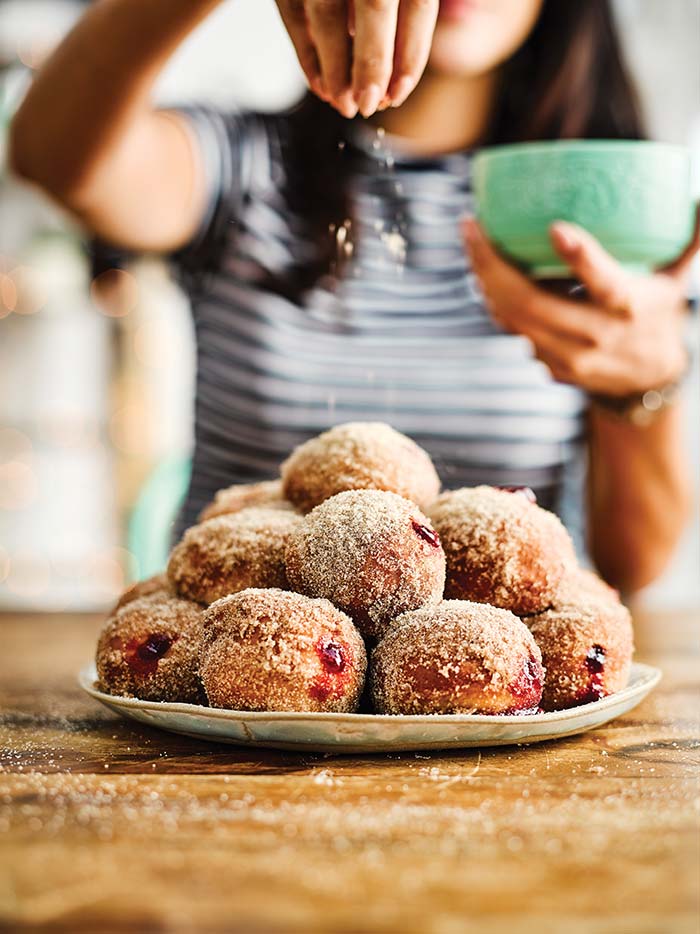 Hot Cinnamon Jam Doughnuts