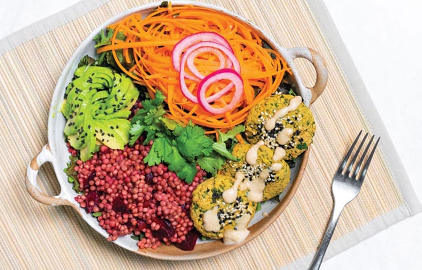 Vegan Lebanese Buddha Bowl with Tahini Drizzle