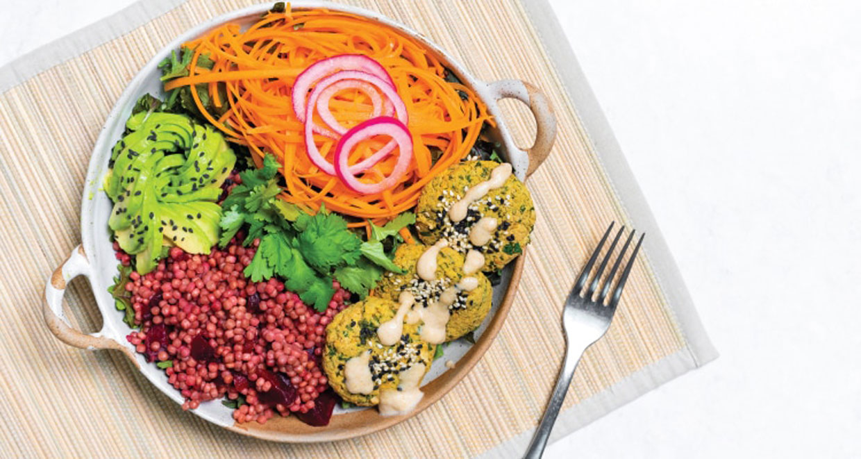 Vegan Lebanese Buddha Bowl with Tahini Drizzle