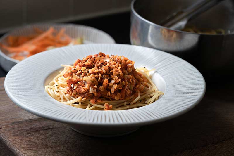 Vegan lentil bolognese