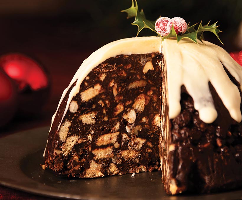 No Bake Chocolate Christmas Pudding 