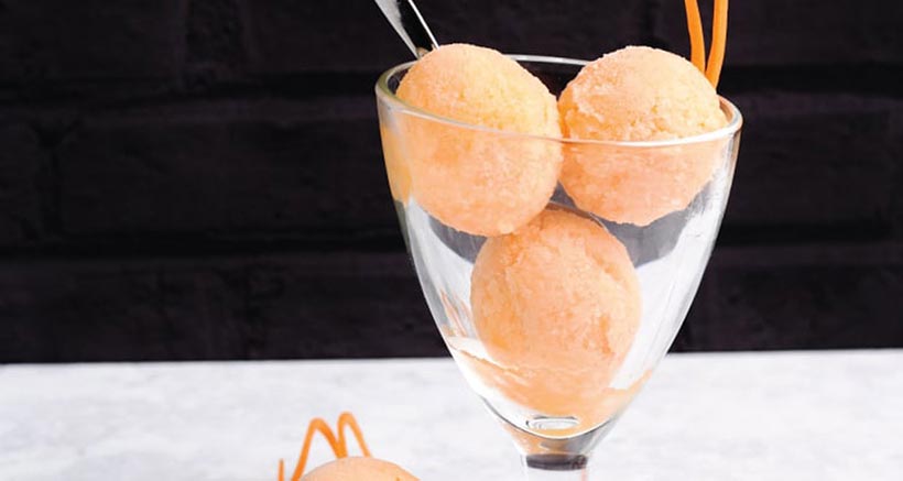 Vegan Orange, Carrot & Ginger Sorbet 