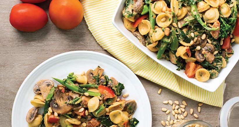 Vegan Orecchiette with Pesto, Broccoli and Kale