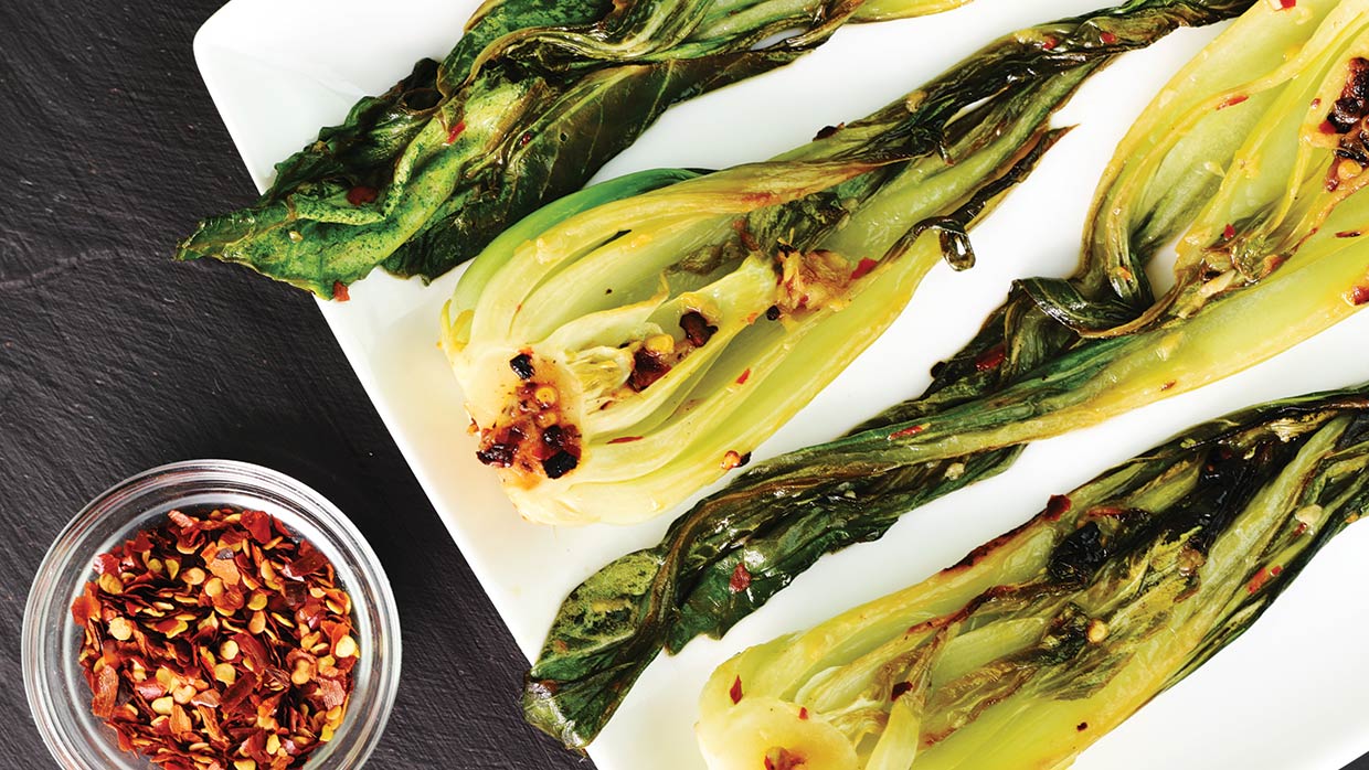 Vegan Pak Choi with Chilli, Garlic and Ginger Butter