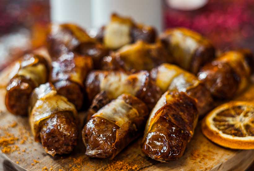 Vegan Pigs in Maple Parsnip Blankets - vegan Christmas recipes