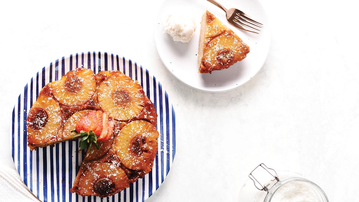 Vegan Pineapple & Rum Upside-Down Cake