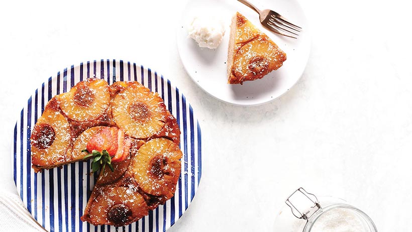 Vegan Pineapple & Rum Upside-Down Cake