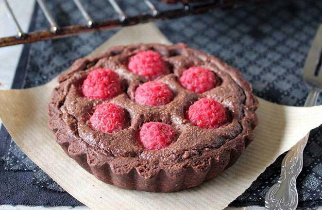 Raspberry, Chocolate & Almond Tartlets