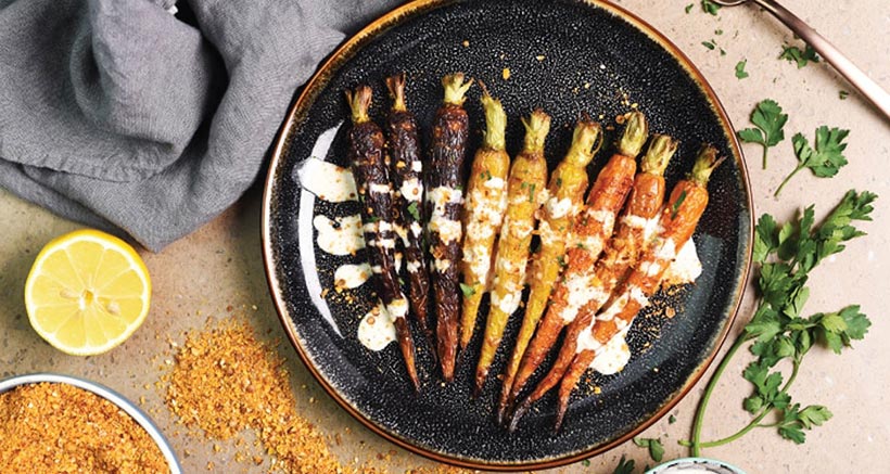 Vegan Roasted Carrots with Dukkah & Tahini Dressing 