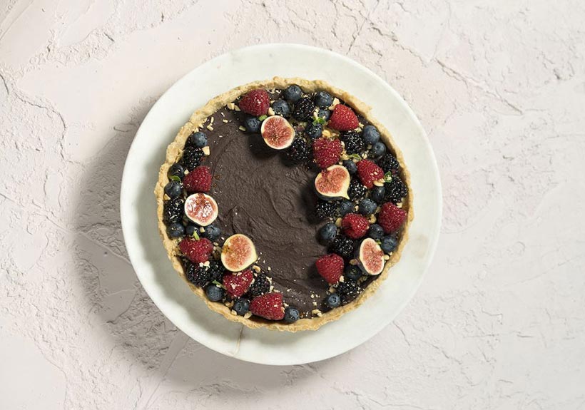 Vegan Salted Chocolate Peanut Tart