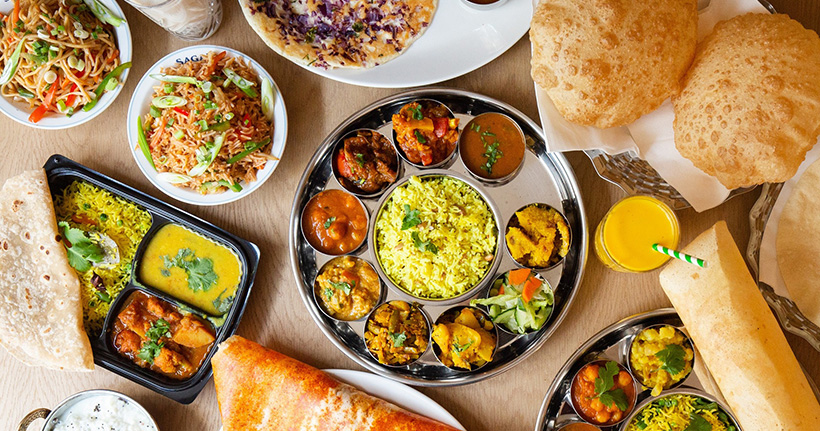 A selection of Indian dishes from Sagar