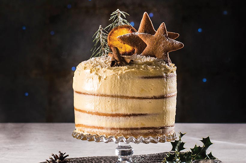 Vegan Spiced Orange Gingerbread Cake with Buttercream Frosting - vegan Christmas recipes