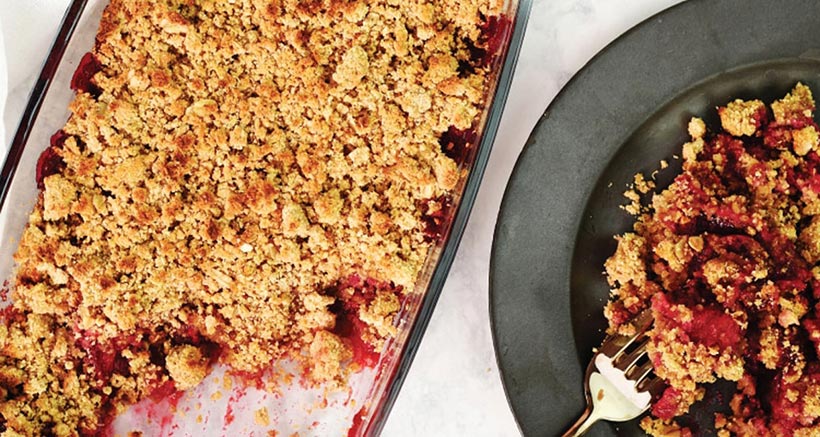 Vegan Spiced Plum Quinoa Crumble - healthy vegan desserts