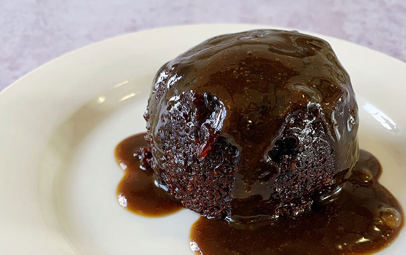 Vegan Sticky Toffee Pudding with Caramel Sauce